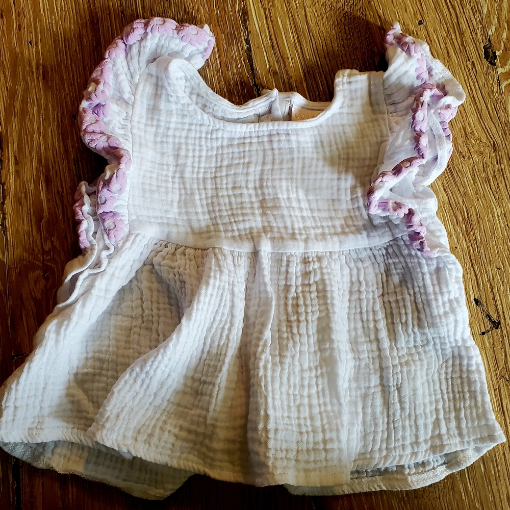 Madison Layne White Little Girls with Purple Accents Top